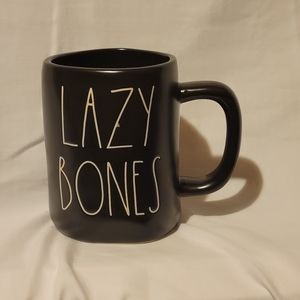 Rae Dunn Black Ceramic LAZY BONES mug
